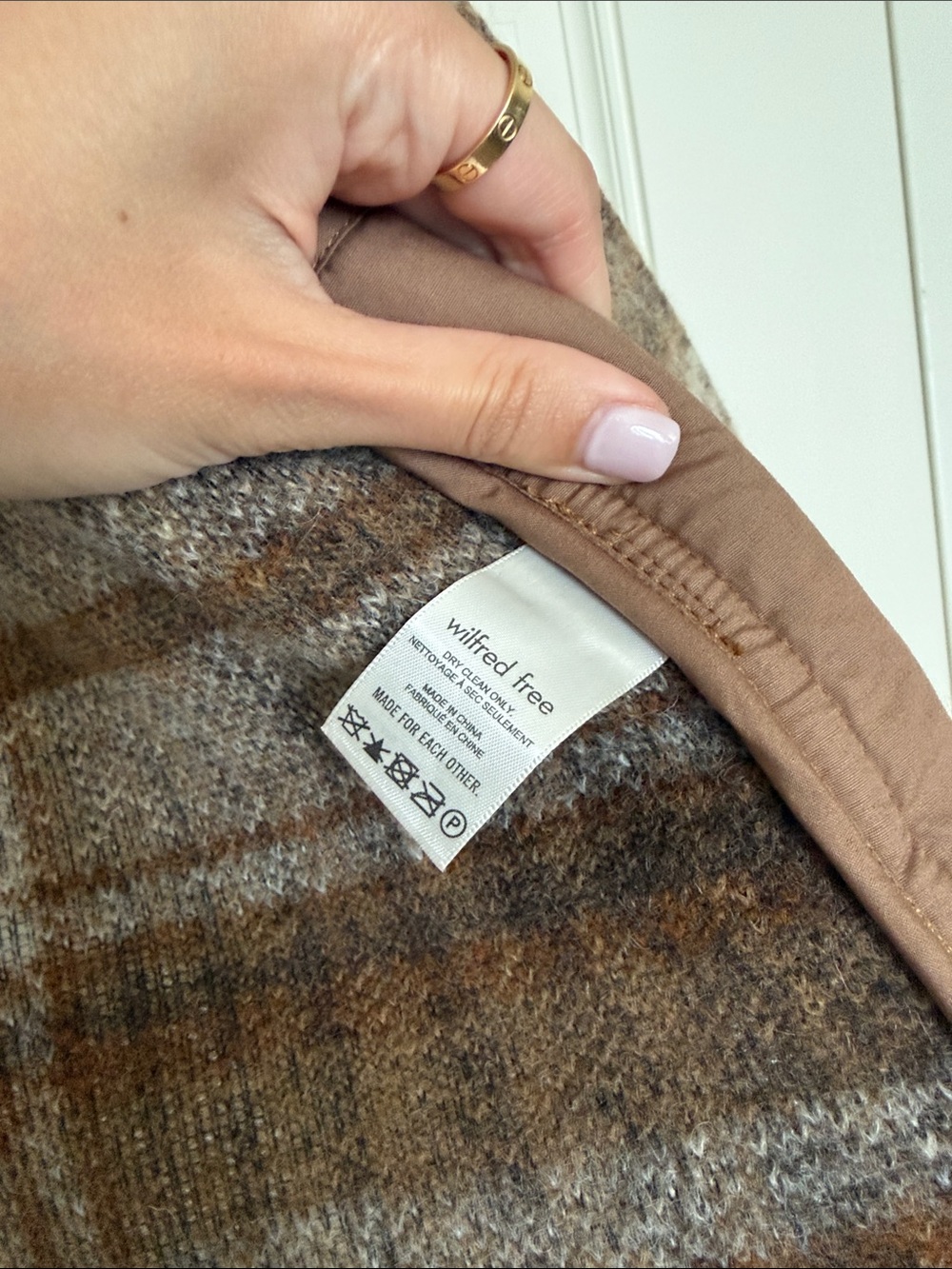 WILFRED Wool Blend Plaid Jacket - Brown/Tan - Picture 3 of 4